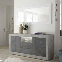 184x86x43 Sideboard In Grau Zweifarbig - Faith -Landuva Shop 184x86x43 sideboard in grau zweifarbig mit sockelgestell faith 02