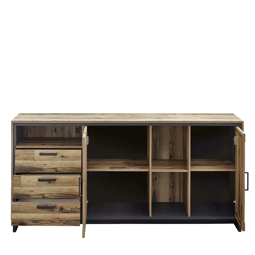184x89x45 Sideboard in rustikalem Holz Dekor - Olegana 184x89x45 Sideboard In Rustikalem Holz Dekor - Olegana -Landuva Shop 184x89x45 sideboard in rustikalem holz dekor und dunkelgrau olegana 02