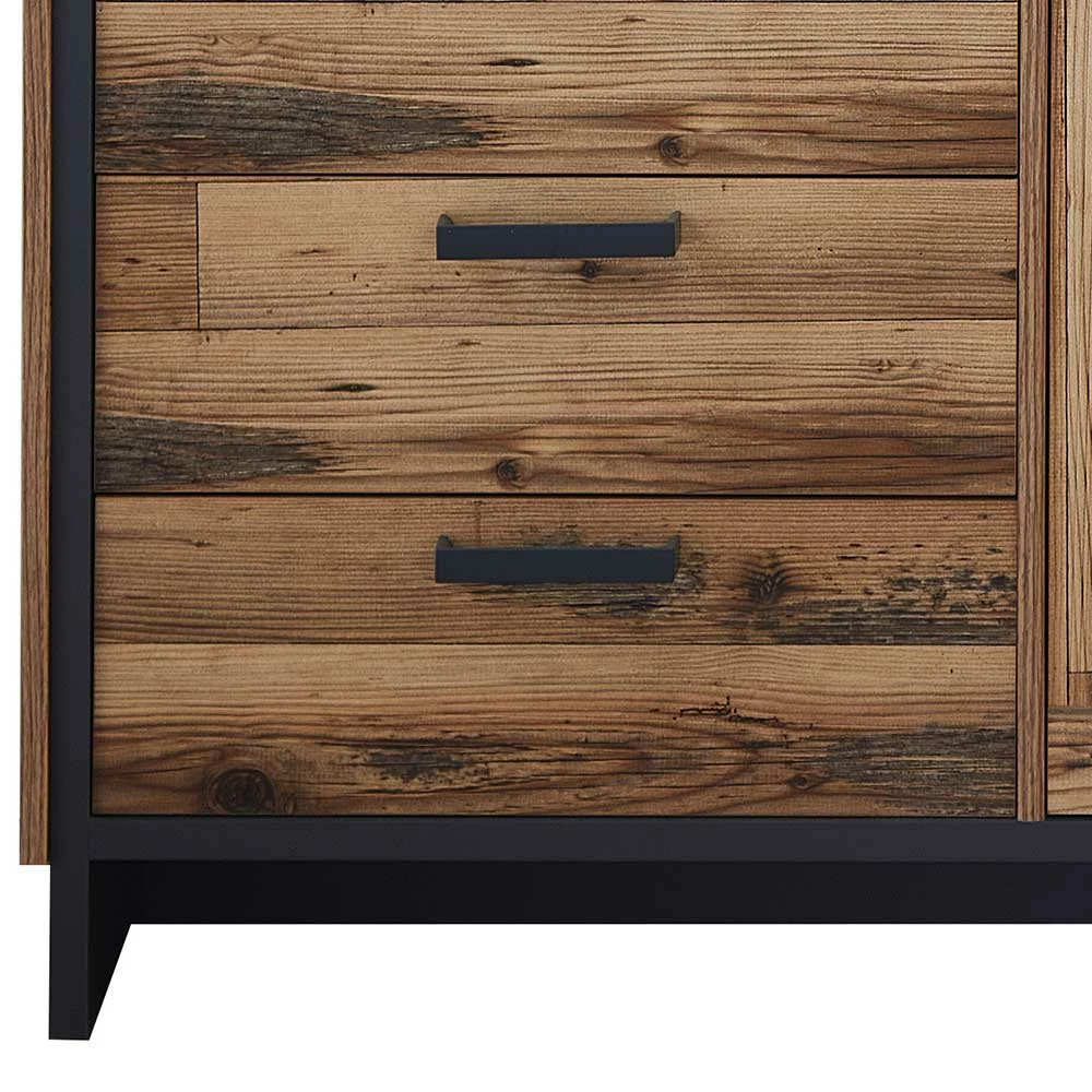 184x89x45 Sideboard in rustikalem Holz Dekor - Olegana 184x89x45 Sideboard In Rustikalem Holz Dekor - Olegana -Landuva Shop 184x89x45 sideboard in rustikalem holz dekor und dunkelgrau olegana 03