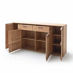 184x90x44 Eiche Anrichte Mit Vier Türen - Assela -Landuva Shop 184x90x44 eiche anrichte mit vier tueren und zwei schubladen modern assela 02