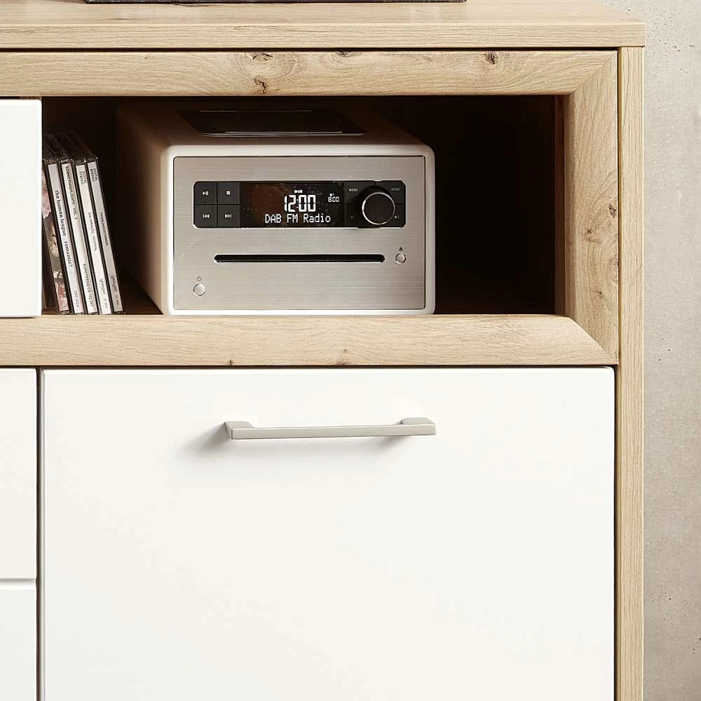 185x80x48 Sideboard mit Klappe & Schubladen - Vindrosca 185x80x48 Sideboard Mit Klappe & Schubladen - Vindrosca -Landuva Shop 185x80x48 sideboard mit klappe schubladen tueren faechern in weiss wildeiche vindrosca 03