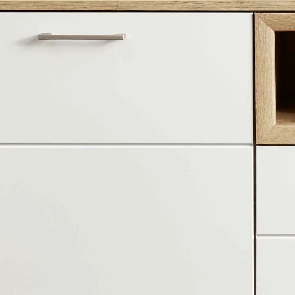 185x80x48 Sideboard mit Klappe & Schubladen - Vindrosca 185x80x48 Sideboard Mit Klappe & Schubladen - Vindrosca -Landuva Shop 185x80x48 sideboard mit klappe schubladen tueren faechern in weiss wildeiche vindrosca 04