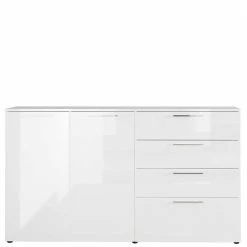 186x107x40 Cm Hochglanz Sideboard In Weiß - Alida -Landuva Shop 186x107x40 cm hochglanz sideboard in weiss mit metallgriffen alida 02