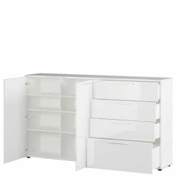 186x107x40 Cm Hochglanz Sideboard In Weiß - Alida -Landuva Shop 186x107x40 cm hochglanz sideboard in weiss mit metallgriffen alida 03