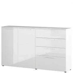 186x107x40 Cm Hochglanz Sideboard In Weiß - Alida