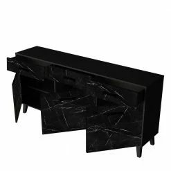186x85x40 Sideboard In Marmoroptik Schwarz - Jaennos 7 186x85x40 Sideboard In Marmoroptik Schwarz - Jaennos -Landuva Shop 186x85x40 sideboard in marmoroptik schwarz 3 tueren 3 schubladen jaennos 05
