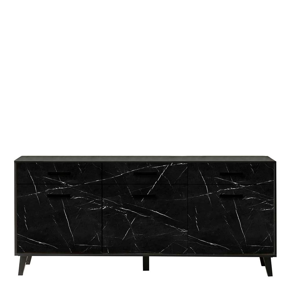 186x85x40 Sideboard in Marmoroptik Schwarz - Jaennos 186x85x40 Sideboard In Marmoroptik Schwarz - Jaennos -Landuva Shop 186x85x40 sideboard in marmoroptik schwarz 3 tueren 3 schubladen jaennos f