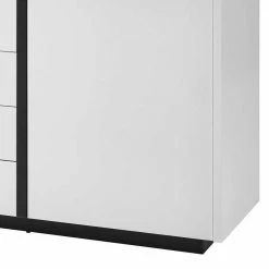 192cm Breite Wohnzimmer Kommode In Weiß - Laucata -Landuva Shop 192cm breite wohnzimmer kommode in weiss mit schwarz laucata 04