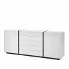 192cm Breite Wohnzimmer Kommode In Weiß - Laucata -Landuva Shop 192cm breite wohnzimmer kommode in weiss mit schwarz laucata f