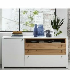 192x90x47 Design Sideboard Anrichte Zweifarbig - Connassa -Landuva Shop 192x90x47 design sideboard anrichte zweifarbig in weiss wildbuche dekor connassa 01
