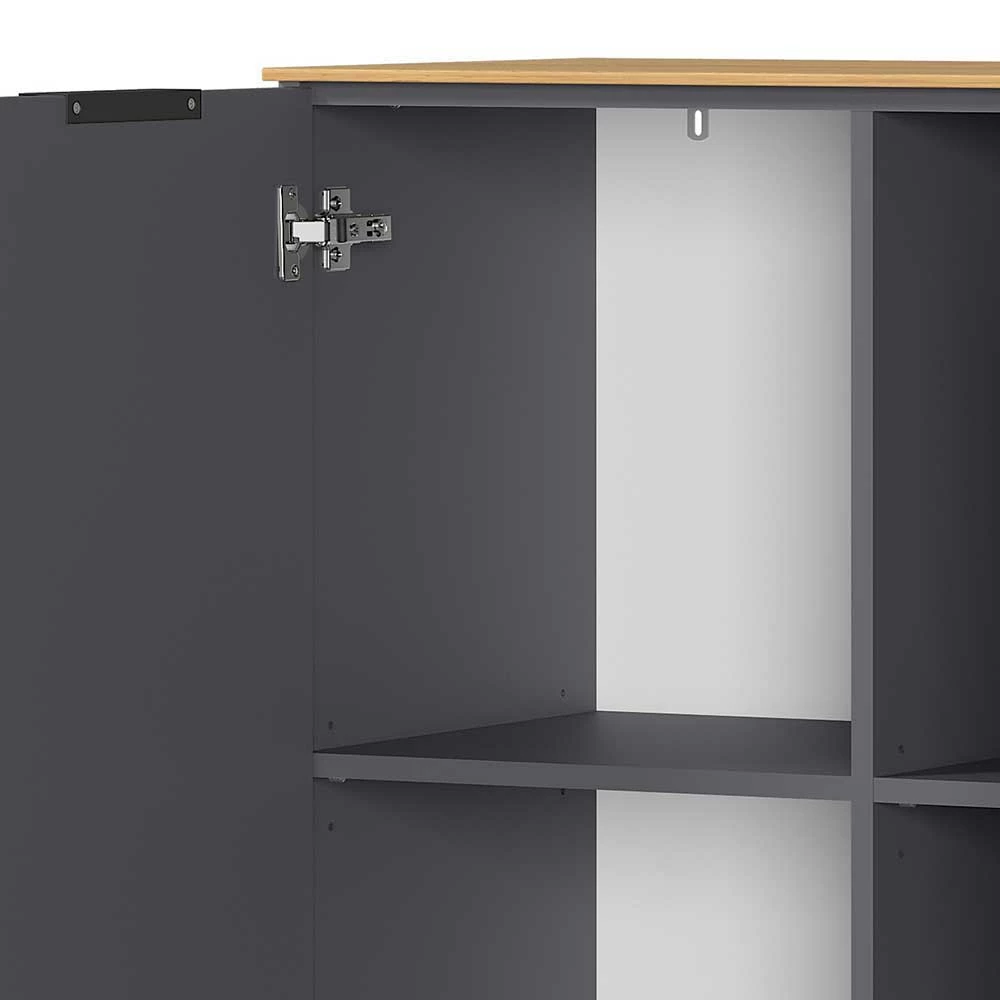 192x98x40 Hohes Sideboard in Dunkelgrau - Lurys 192x98x40 Hohes Sideboard In Dunkelgrau - Lurys -Landuva Shop 192x98x40 hohes sideboard in dunkelgrau mit wildeiche viel stauraum lurys 04