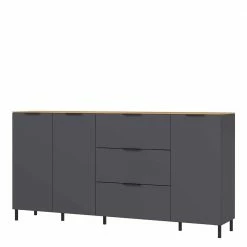 192x98x40 Hohes Sideboard In Dunkelgrau - Lurys