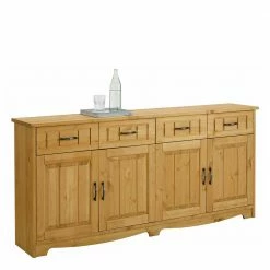 194x89x37 Holz Sideboard Aus Kiefer Natur - Vanpos -Landuva Shop 194x89x37 holz sideboard aus kiefer natur 4 tuerig 4 schubladen vanpos 01