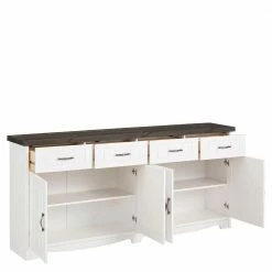 194x91x37 Holzanrichte In Weiß & Grau - Ayrinu 5 194x91x37 Holzanrichte In Weiß & Grau - Ayrinu -Landuva Shop 194x91x37 holzanrichte in weiss grau aus massivholz mit metallgriffen ayrinu 03