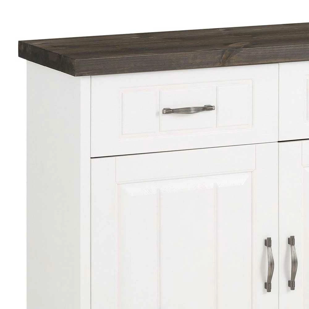 194x91x37 Holzanrichte in Weiß & Grau - Ayrinu 194x91x37 Holzanrichte In Weiß & Grau - Ayrinu -Landuva Shop 194x91x37 holzanrichte in weiss grau aus massivholz mit metallgriffen ayrinu 04