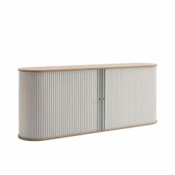 196cm Rollladen Sideboard In Weiß Eiche - Bassy -Landuva Shop 196cm rollladen sideboard in weiss eiche abschliessbar bassy 01