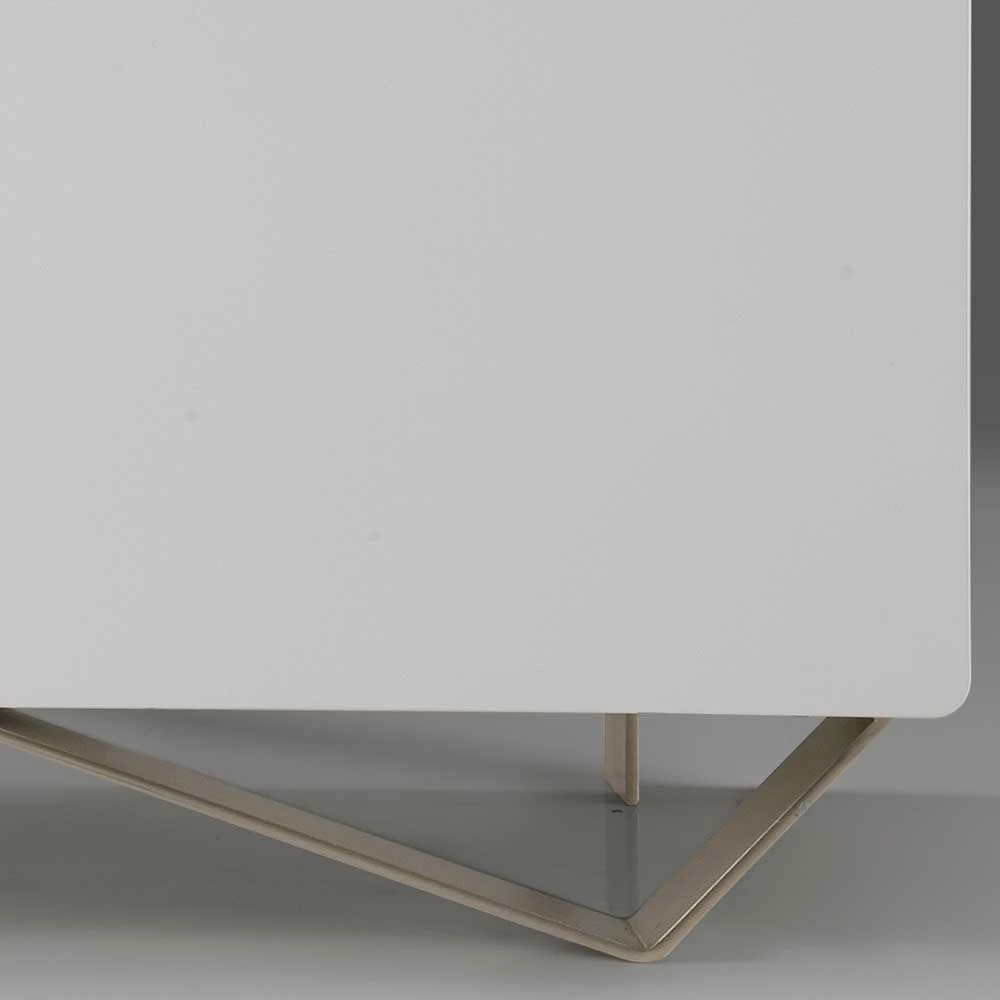 2-türige Design Kommode in Weiß & Nussbaum - Onesty 2-türige Design Kommode In Weiß & Nussbaum - Onesty -Landuva Shop 2 tuerige design kommode in weiss nussbaum mit buegelgestell aus metall onesty 02