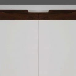 2-türige Design Kommode In Weiß & Nussbaum - Onesty 5 2-türige Design Kommode In Weiß & Nussbaum - Onesty -Landuva Shop 2 tuerige design kommode in weiss nussbaum mit buegelgestell aus metall onesty 03