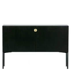 2-türige Kommode In Schwarz Lackiert - Aturin -Landuva Shop 2 tuerige kommode in schwarz lackiert aus kiefer massivholz metall aturin 02