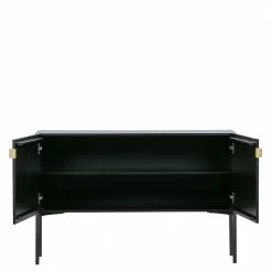 2-türige Kommode In Schwarz Lackiert - Aturin -Landuva Shop 2 tuerige kommode in schwarz lackiert aus kiefer massivholz metall aturin 03