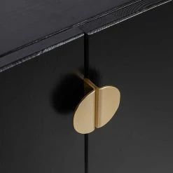 2-türige Kommode In Schwarz Lackiert - Aturin -Landuva Shop 2 tuerige kommode in schwarz lackiert aus kiefer massivholz metall aturin 05