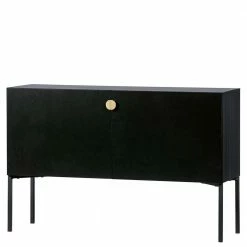 2-türige Kommode In Schwarz Lackiert - Aturin