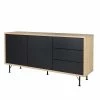 2-türiges Sideboard Mit 3 Schubladen Chicron In Schwarz & Eiche 1 2-türiges Sideboard Mit 3 Schubladen Chicron In Schwarz & Eiche -Landuva Shop 2 tueriges sideboard mit 3 schubladen in schwarz eiche chicron f