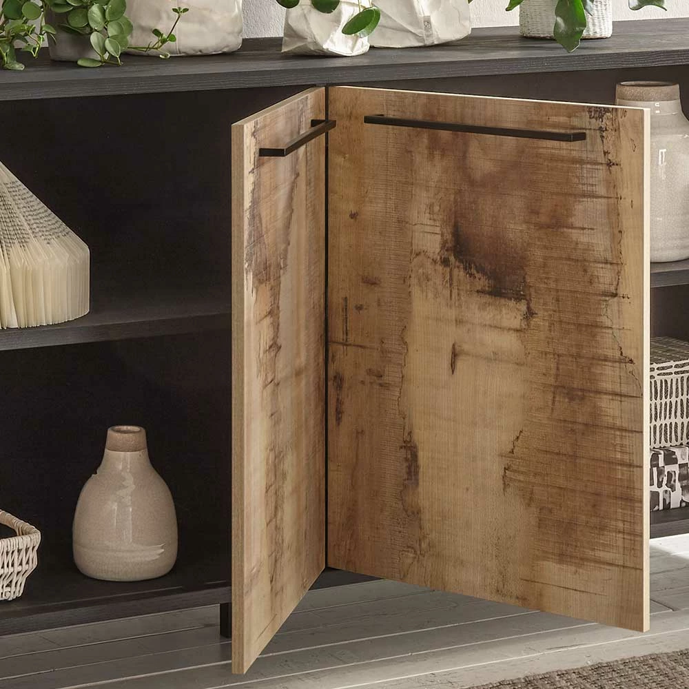 207x86x50 4-türiges Sideboard in Holz verwittert - Andicu 207x86x50 4-türiges Sideboard In Holz Verwittert - Andicu -Landuva Shop 207x86x50 4 tueriges sideboard in holz verwittert und schwarz andicu 04