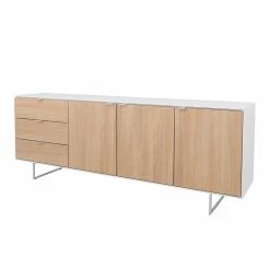 208x77x43 Sideboard In Eiche Dekor & Weiß - Lysdanu