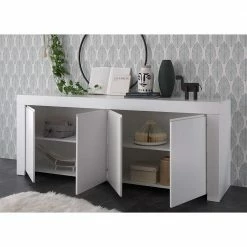 210x81x42 Cm Sideboard Mit Wangengestell - Mikes -Landuva Shop 210x81x42 cm sideboard mit wangengestell in weiss lackiert mikes 02