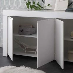 210x81x42 Cm Sideboard Mit Wangengestell - Mikes -Landuva Shop 210x81x42 cm sideboard mit wangengestell in weiss lackiert mikes 04