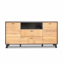 210x85x47 Kombi-Kommode Zweifarbig - Hopiz -Landuva Shop 210x85x47 kombi kommode zweifarbig in eiche bianco grau hopiz 02