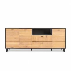 210x85x47 Sideboard In Eiche Bianco & Grau - Hopiz -Landuva Shop 210x85x47 sideboard in eiche bianco grau mit viel stauraum hopiz 02