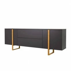 216x78x43 Sideboard In Anthrazit & Eiche - Dravus