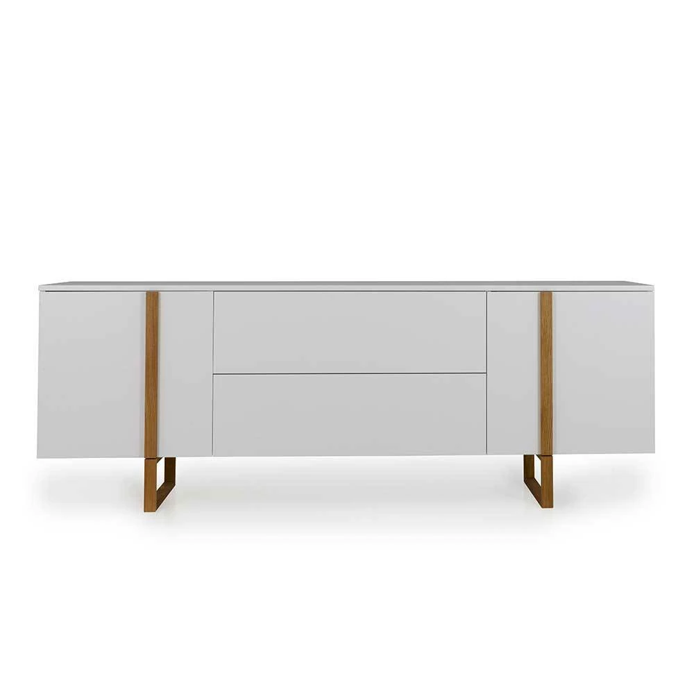 216x78x43 Skandi Sideboard mit Bügelgestell aus Holz - Toinun 216x78x43 Skandi Sideboard Mit Bügelgestell Aus Holz - Toinun -Landuva Shop 216x78x43 skandi sideboard mit buegelgestell aus holz in weiss eiche toinun 02