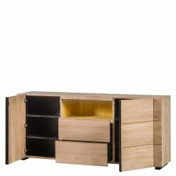 223x90x48 Großes Sideboard Aus Teak - Nekella -Landuva Shop 223x90x48 grosses sideboard aus teak mit led beleuchtung nekella 03