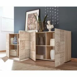 241 Cm Langes Sideboard In Eiche Sonoma Dekor - Bielvas -Landuva Shop 241 cm langes sideboard in eiche sonoma dekor mit druck bielvas 02