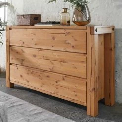 3 Schubladen Kommode Aus Kiefer In Honig - Mimdos