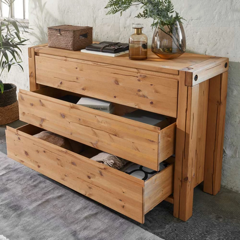 3 Schubladen Kommode aus Kiefer in Honig - Mimdos 3 Schubladen Kommode Aus Kiefer In Honig - Mimdos -Landuva Shop 3 schubladen kommode aus kiefer in honig gebeizt geoelt mimdos 02