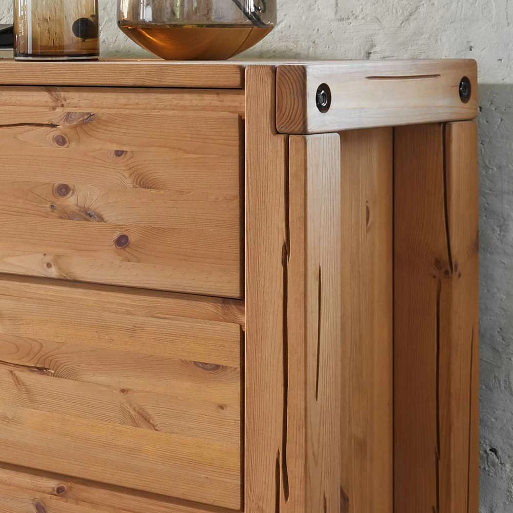 3 Schubladen Kommode aus Kiefer in Honig - Mimdos 3 Schubladen Kommode Aus Kiefer In Honig - Mimdos -Landuva Shop 3 schubladen kommode aus kiefer in honig gebeizt geoelt mimdos 03