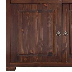 3-türige Holzkommode Mit 3 Schubladen - Luvin -Landuva Shop 3 tuerige holzkommode mit 3 schubladen aus kiefer in dunkelbraun luvin 02