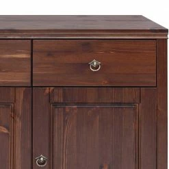 3-türige Holzkommode Mit 3 Schubladen - Luvin -Landuva Shop 3 tuerige holzkommode mit 3 schubladen aus kiefer in dunkelbraun luvin 03