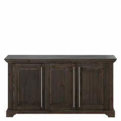 3-türige Kommode Aus Kiefer In Dunkel Lackiert - Syvila 4 3-türige Kommode Aus Kiefer In Dunkel Lackiert - Syvila -Landuva Shop 3 tuerige kommode aus kiefer in dunkel lackiert mit stangengriff metall syvila 02