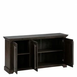 3-türige Kommode Aus Kiefer In Dunkel Lackiert - Syvila 5 3-türige Kommode Aus Kiefer In Dunkel Lackiert - Syvila -Landuva Shop 3 tuerige kommode aus kiefer in dunkel lackiert mit stangengriff metall syvila 03