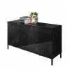 3-türige Kommode In Hochglanz Schwarz - Cabriza 2 3-türige Kommode In Hochglanz Schwarz - Cabriza -Landuva Shop 3 tuerige kommode in hochglanz schwarz schwarz marmor dekor cabriza f