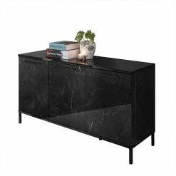 3-türige Kommode In Hochglanz Schwarz - Cabriza