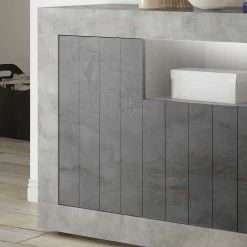 3-türige Kommode Mit Regal-Fach - Reading 5 3-türige Kommode Mit Regal-Fach - Reading -Landuva Shop 3 tuerige kommode mit regal fach in dunklem grau beton grau reading 03