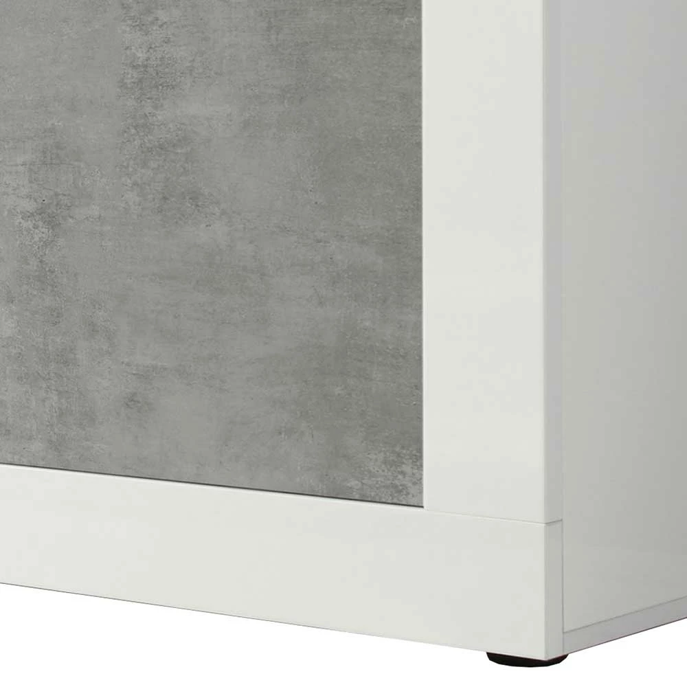 3-türiges Design-Sideboard in Beton Dekor - Narandu 3-türiges Design-Sideboard In Beton Dekor - Narandu -Landuva Shop 3 tueriges design sideboard in beton dekor hochglanz weiss narandu 03
