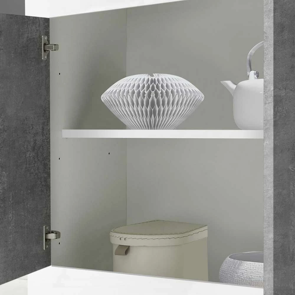 3-türiges Design-Sideboard in Beton Dekor - Narandu 3-türiges Design-Sideboard In Beton Dekor - Narandu -Landuva Shop 3 tueriges design sideboard in beton dekor hochglanz weiss narandu 05