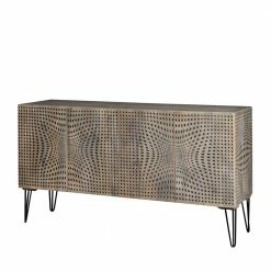 3-türiges Design Sideboard In Mangobaum Grey Wash - Escoba